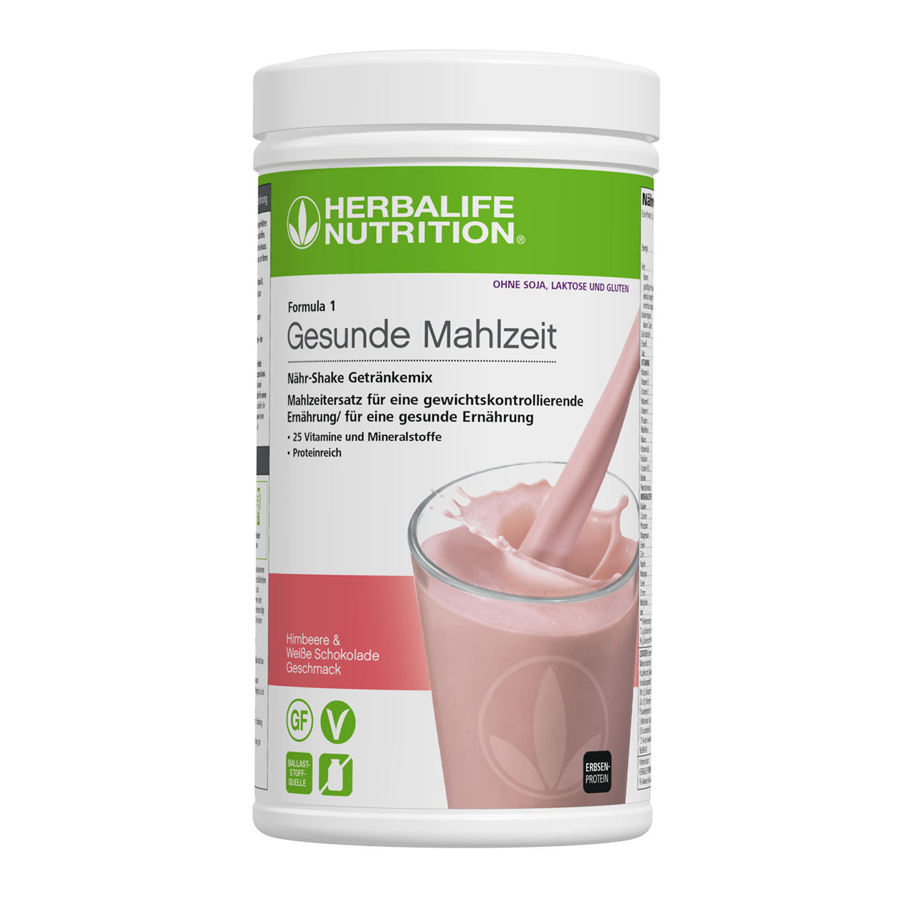 Herbalife Formula 1 Shake ohne Soja, Laktose und Gluten Himbeere & Weiße Schokolade 500 g